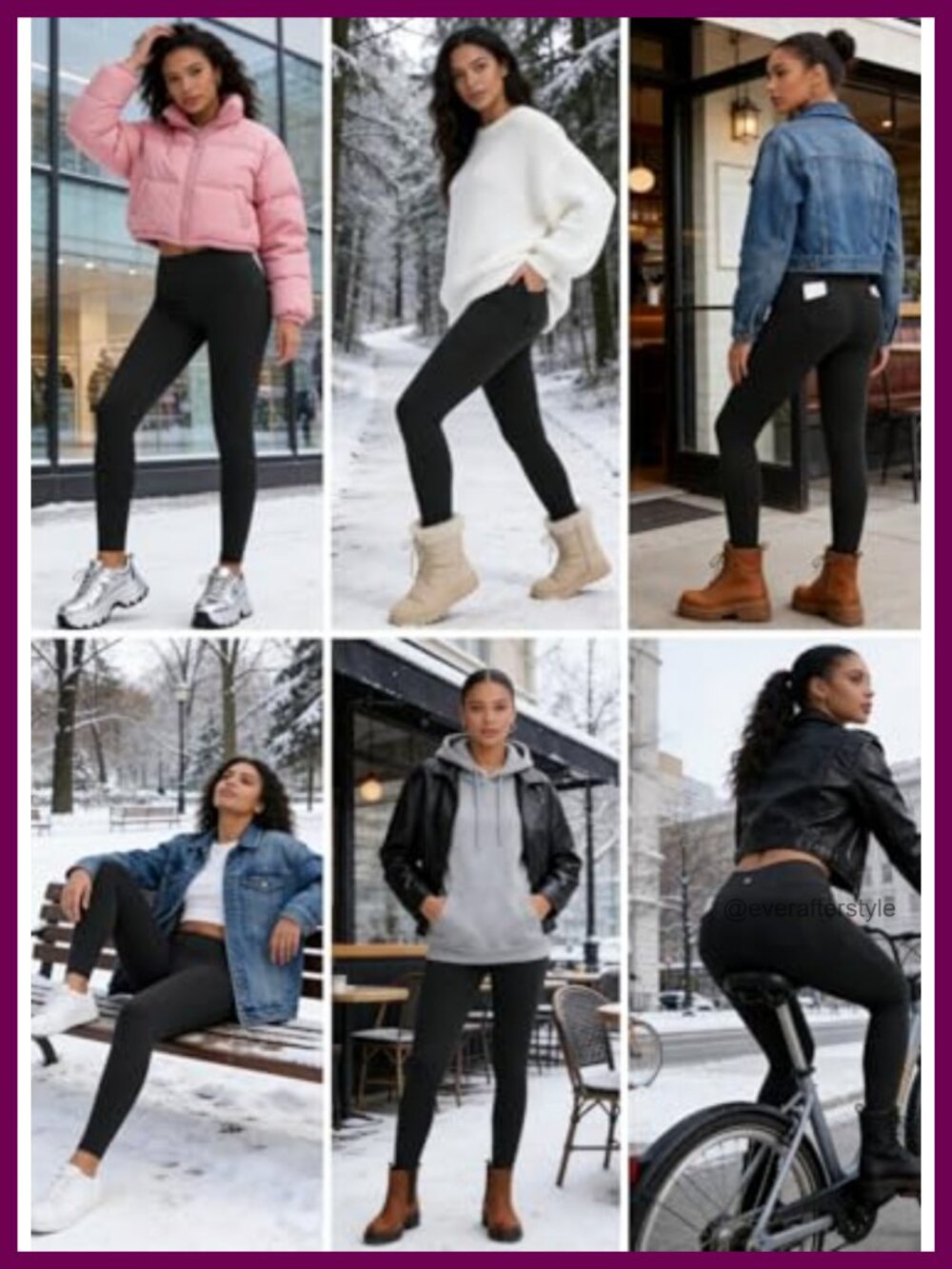 Fleece Lined Leggings Women Thermal Ski Pants Water-Resistant Insulated Winter - Picture 2 of 6